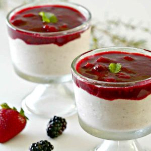 Strawberry Ricotta Mousse With Blackberry Topping