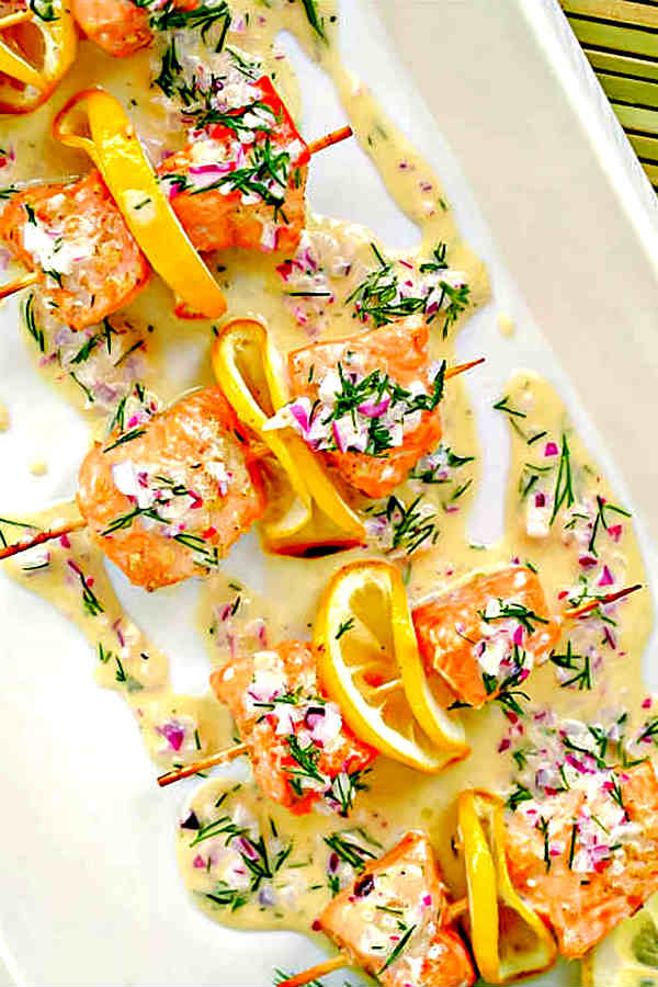 Salmon Pops With Piquant Dill Sauce