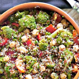 Broccoli and Chickpea Quinoa Salad