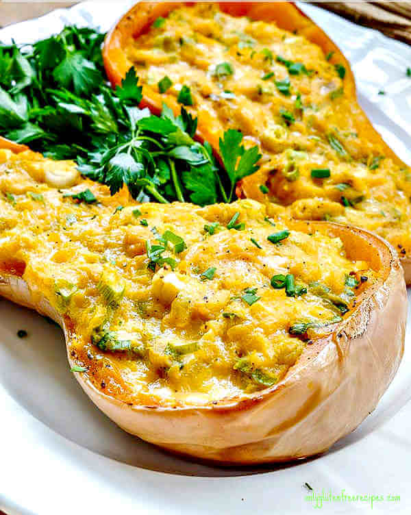 double stuffed roasted squash, healthy recipe