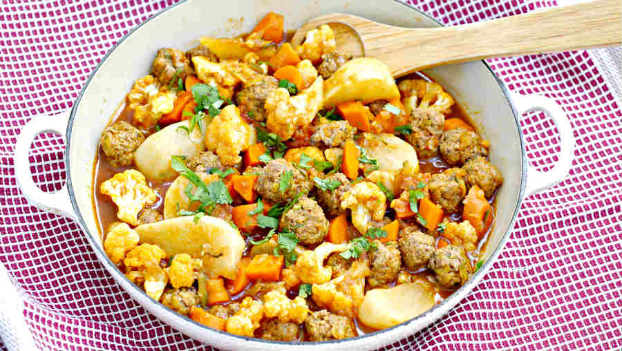 cauliflower meatball ragout