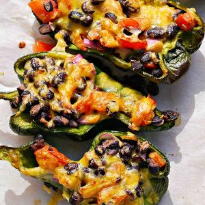 Roasted Stuffed Poblano Peppers