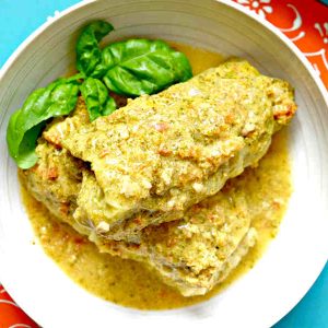 Savoy Cabbage Rolls in Light Curry Sauce