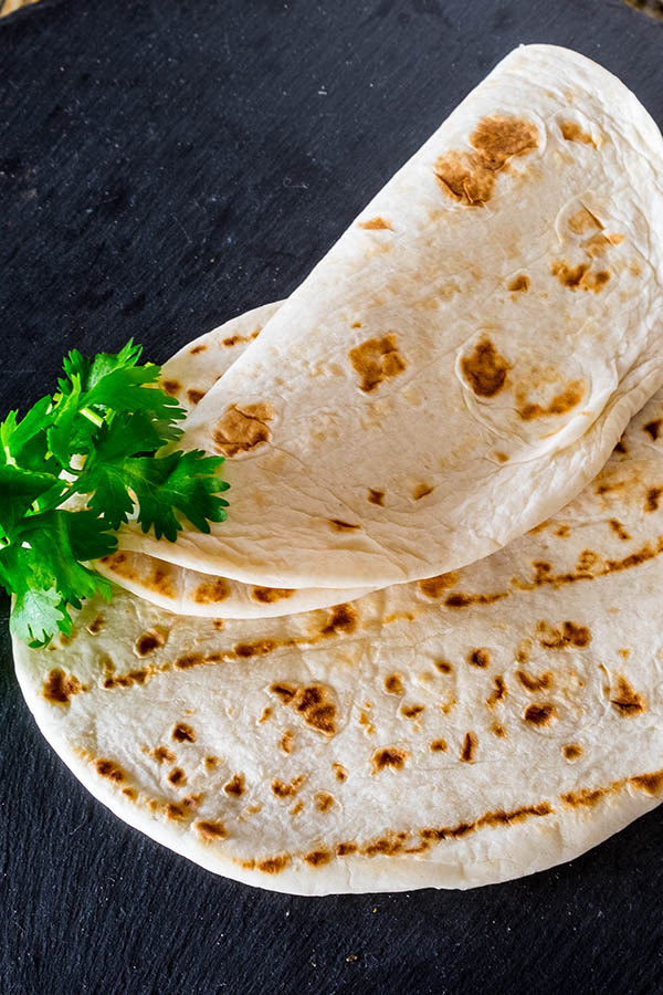 gluten free naan bread with parsley