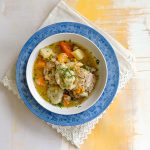 one pot, chicken stew, dumplings