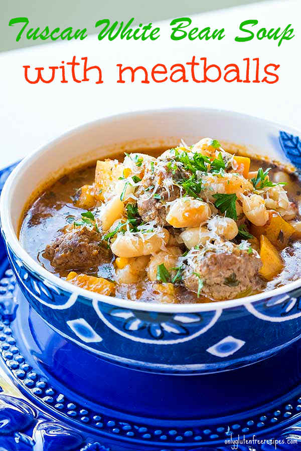 Tuscan White Bean Soup with Meatballs