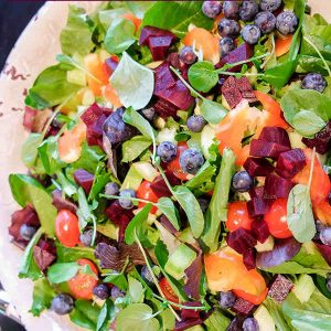 Rainbow Salad with Tamari Honey Vinaigrette