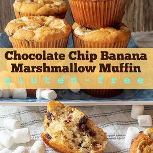 Gluten-Free Chocolate Chip Banana Marshmallow Muffin