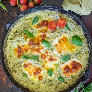 One Skillet Gluten-Free Alfredo Basil Pasta Dinner