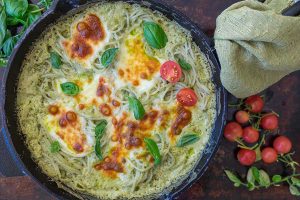 gluten free one skillet Alfredo Basil pasta