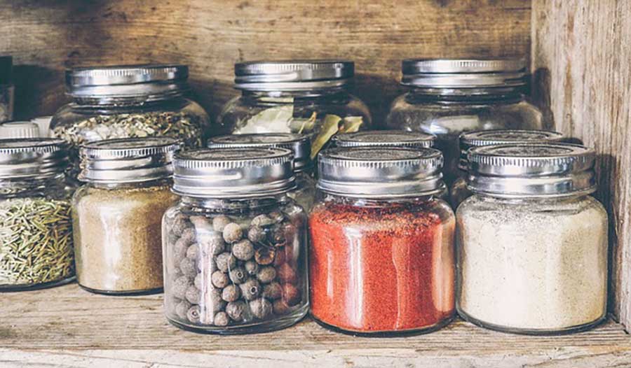 dry gluten free spices in jars