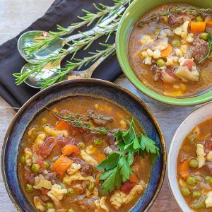 Instant Pot Beef And Vegetable Soup With Gluten-Free Mini Dumplings