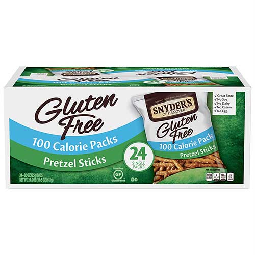 Snyder's of Hanover Gluten Free Pretzel Sticks, 100 Calorie Packs, 24 Count