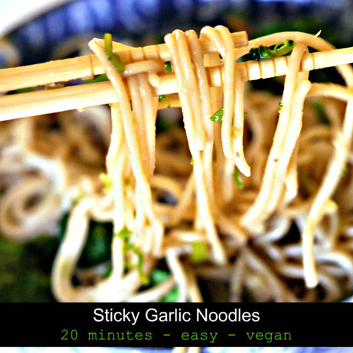 sticky garlic noodles, gluten freee