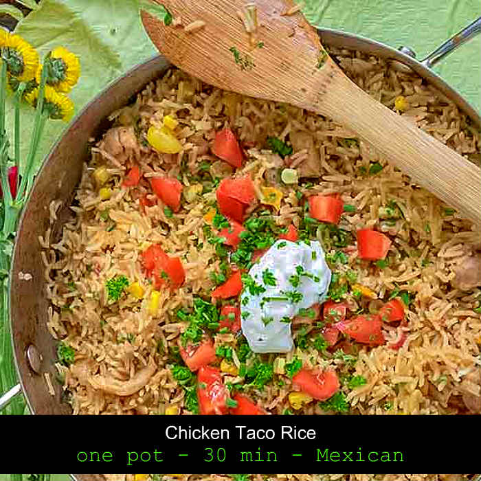 chicken taco rice, gluten free