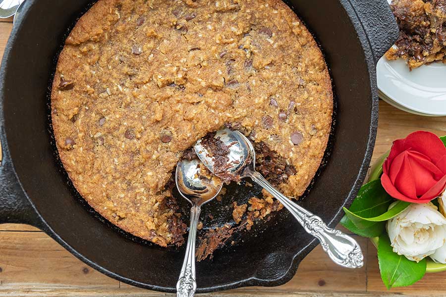 skillet chocolate chip cookie, gluten free