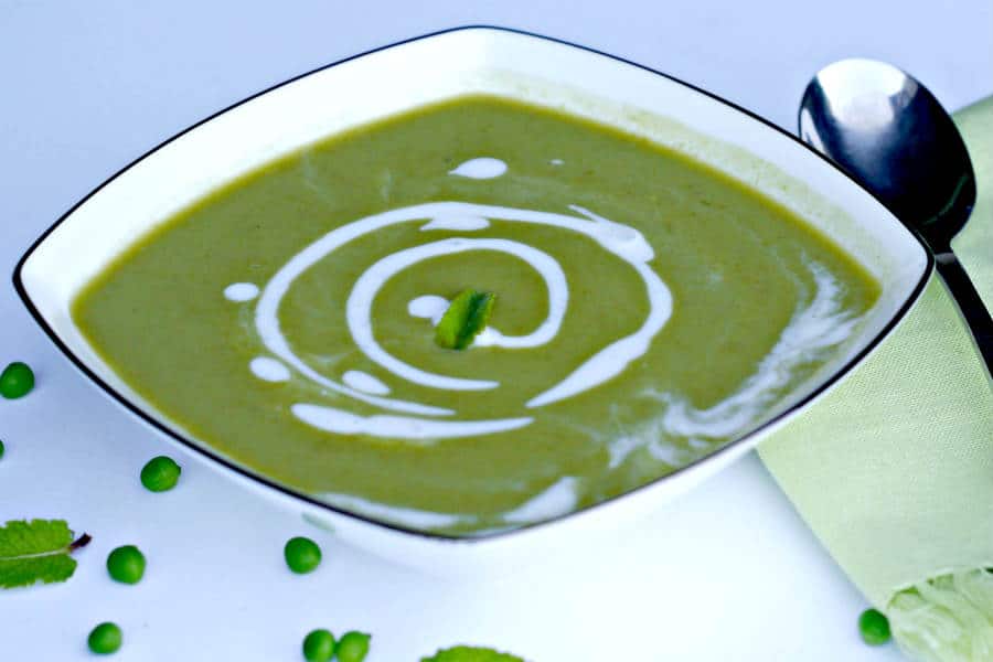 mint pea soup, chilled