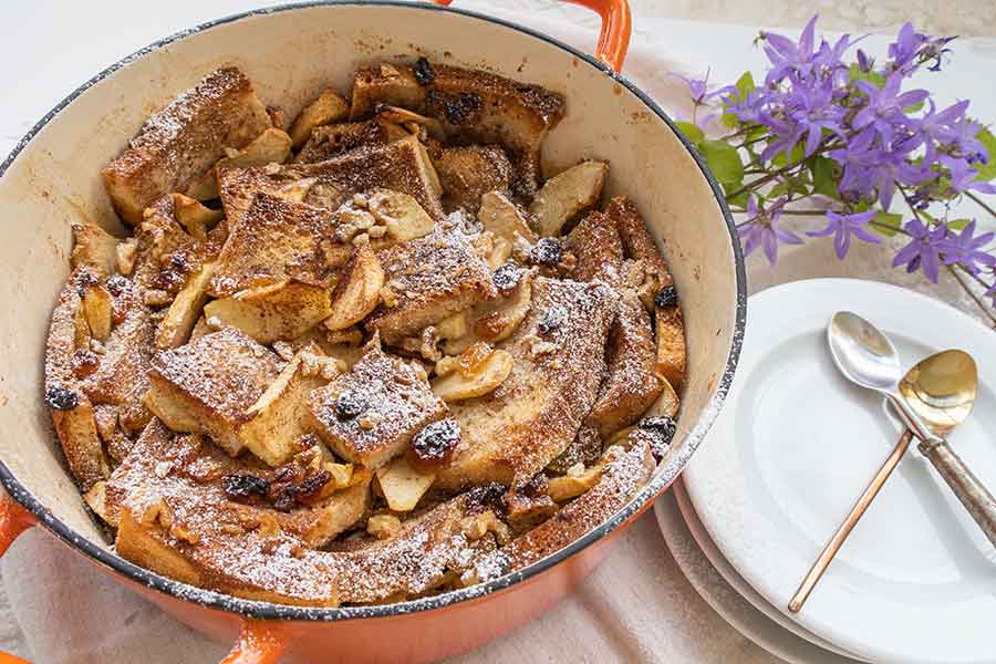 gluten free apple bread and butter pudding