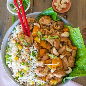 Gluten-Free Kung Pao Chicken with Easy Fried Rice