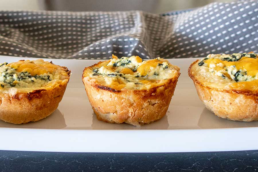 gluten-free puff pastry spinach cheese cups