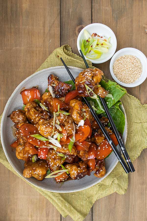 healthy Kung Pao Cauliflower