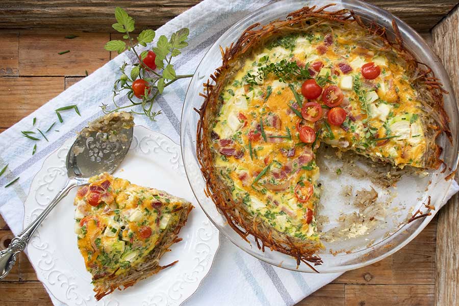 potato crusted quiche for New Year’s Eve