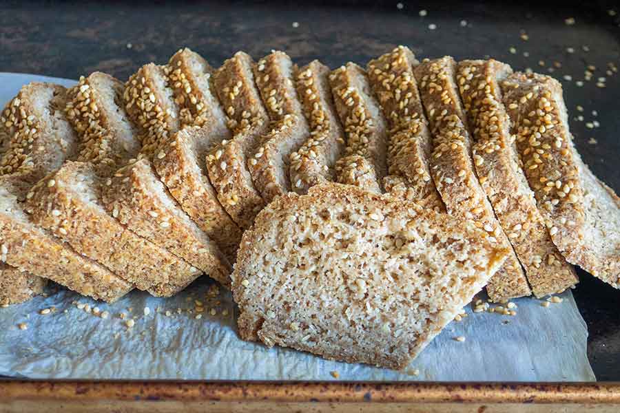 entire loaf of vegan low carb bread sliced