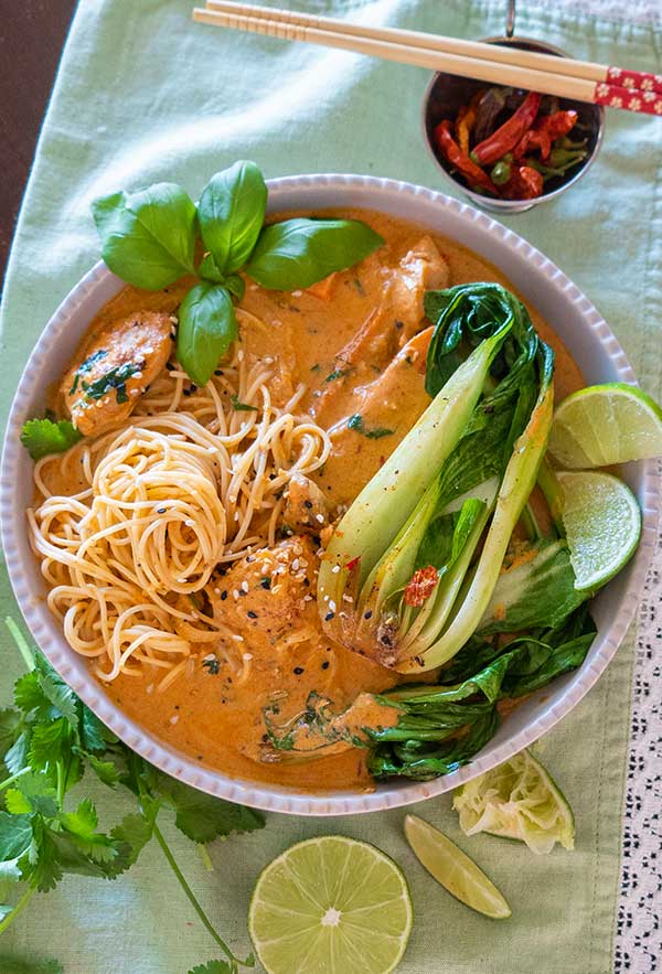 30 Minute Creamy Thai Chicken with Noodles