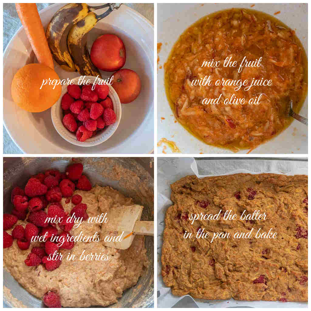 4 step by step instructions to make breakfast sheet cake