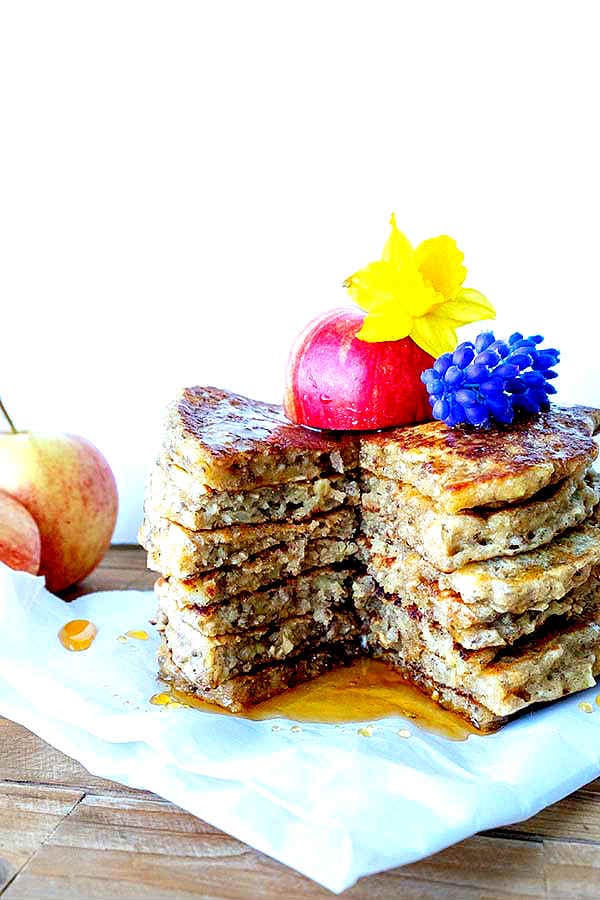 stacked gluten-free vegan pancakes