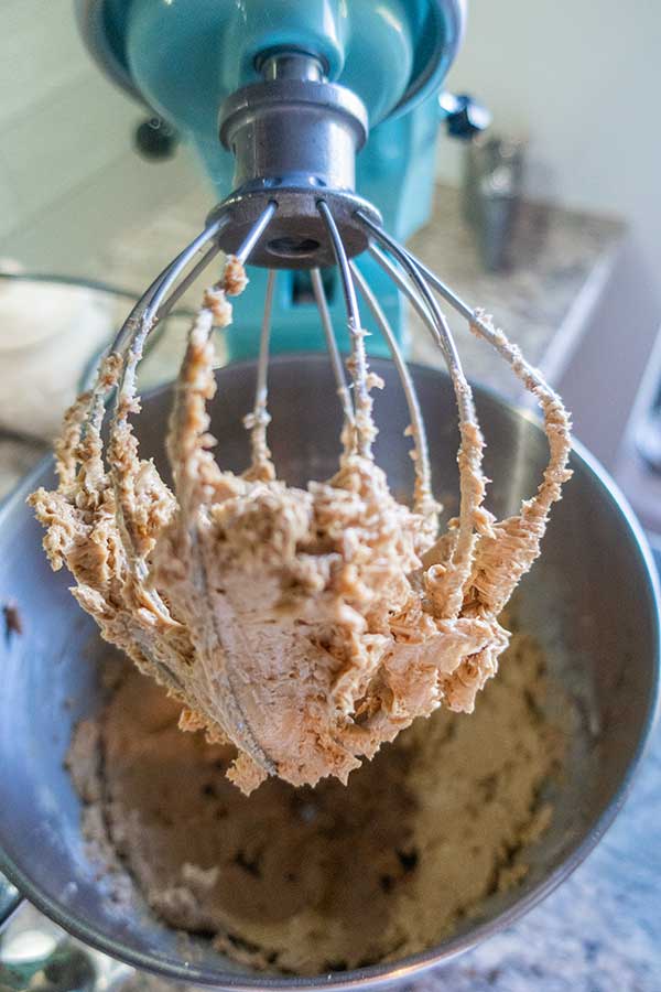 cookie dough in a mixing bowl