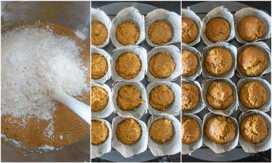 step by step making gluten free muffins