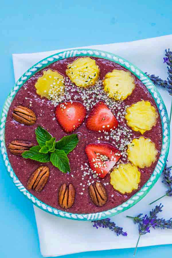 pineapple chia bowl, summer recipes