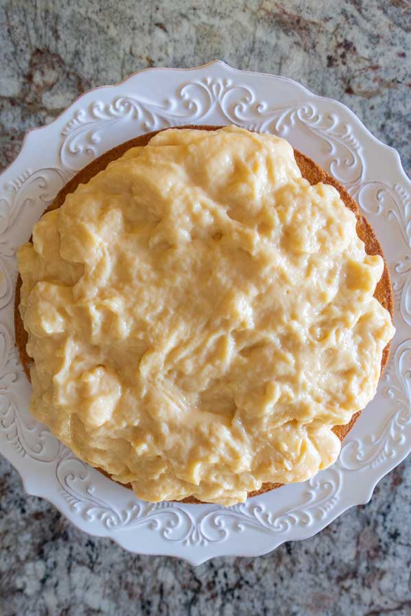 gluten-free cake with custard 