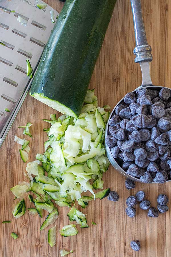 shredded zucchini and chocolate chips