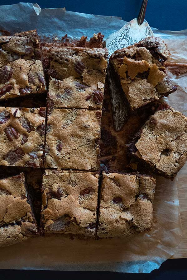 sliced pecan brownies, gluten free