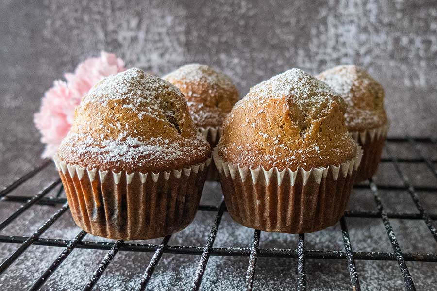 gluten free muffins on a cooling rack