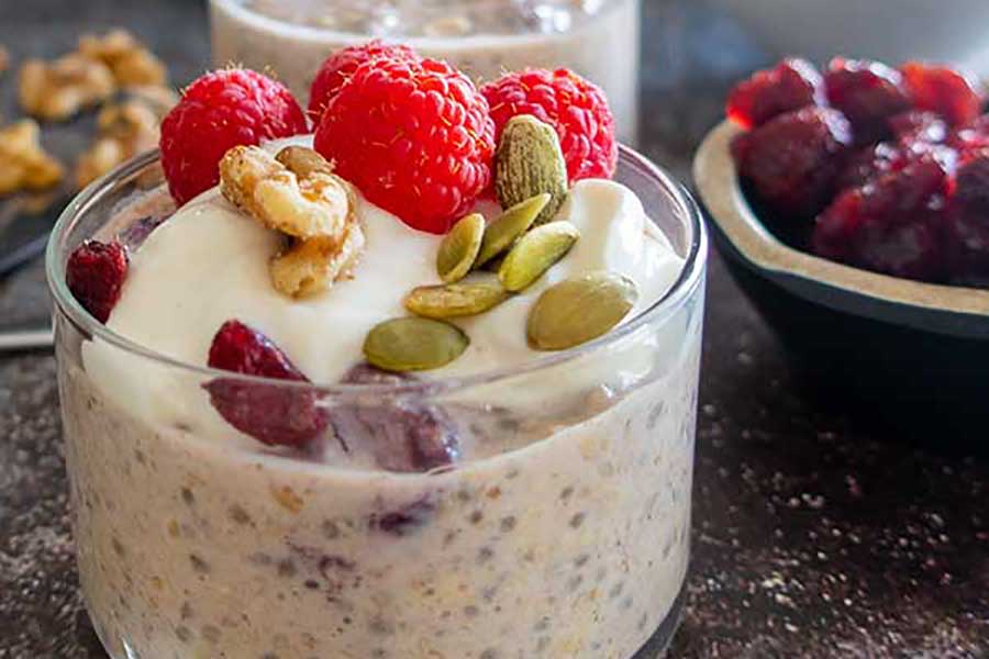 cranberry walnut overnight oats - breakfast in a glass